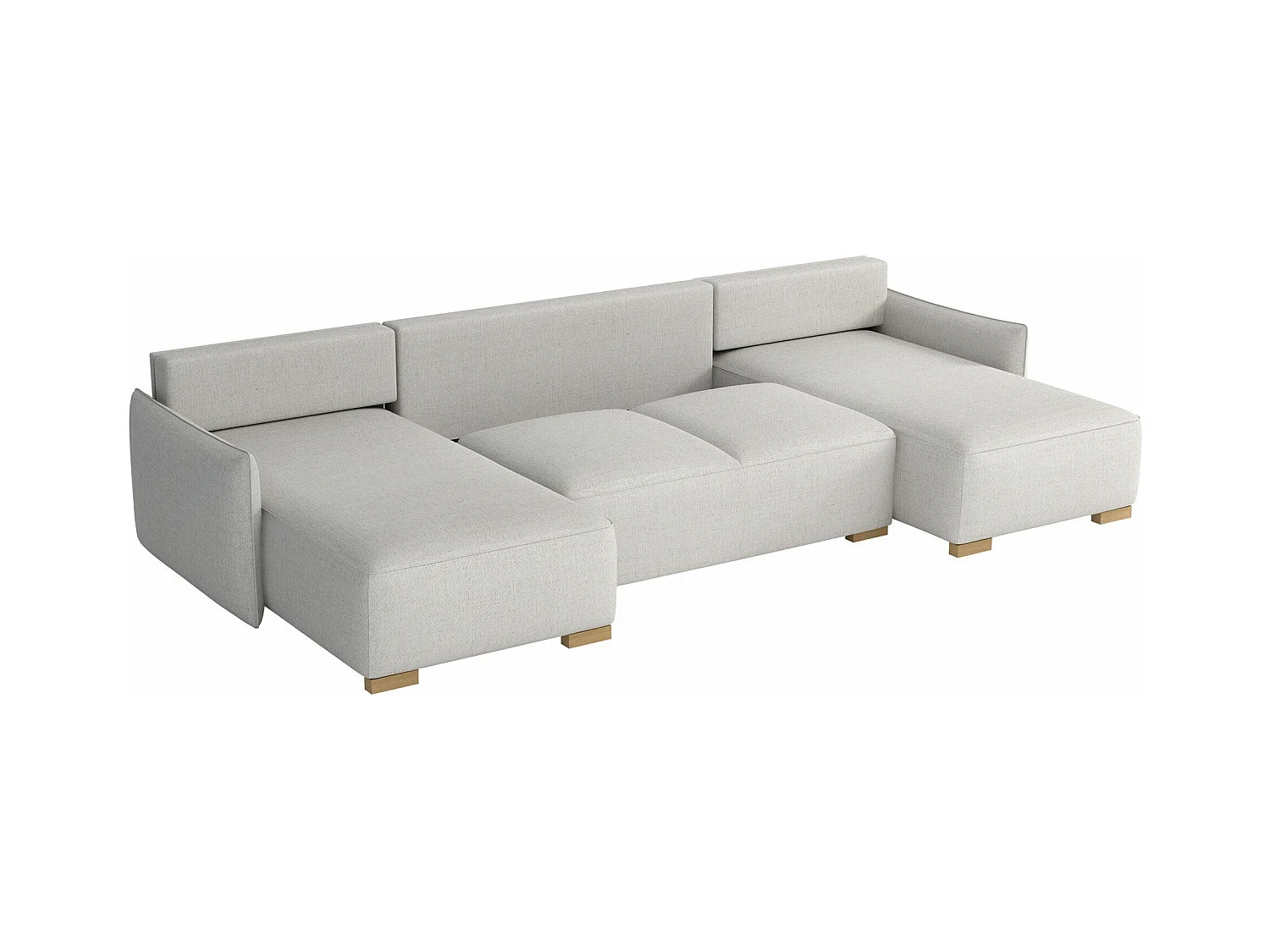 Canapé d'angle Columbus 218, Brun clair, Fonction de couchage, Boîte de literie, 328x87cm