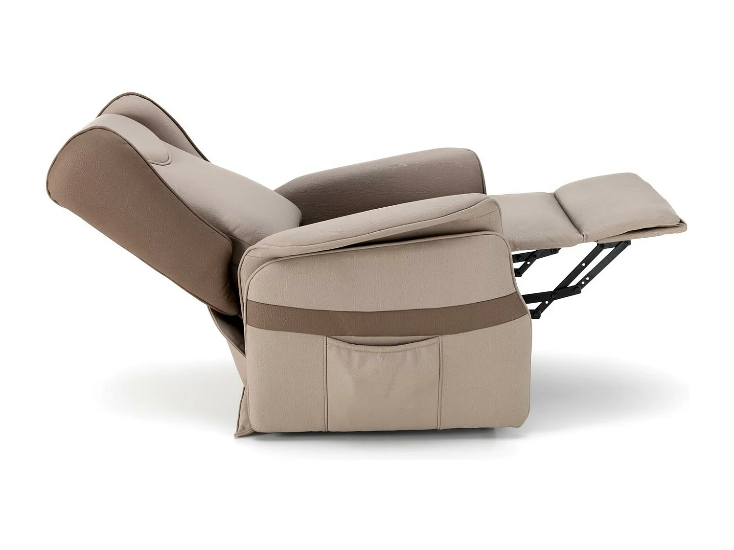 Laura - Poltrona relax con 2 motori in tessuto tortora