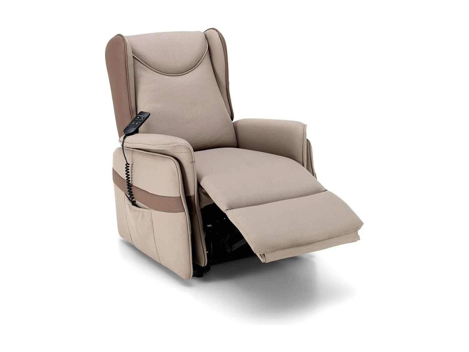 Laura Fauteuil relaxant à 2 moteurs en tissu gris tourterelle