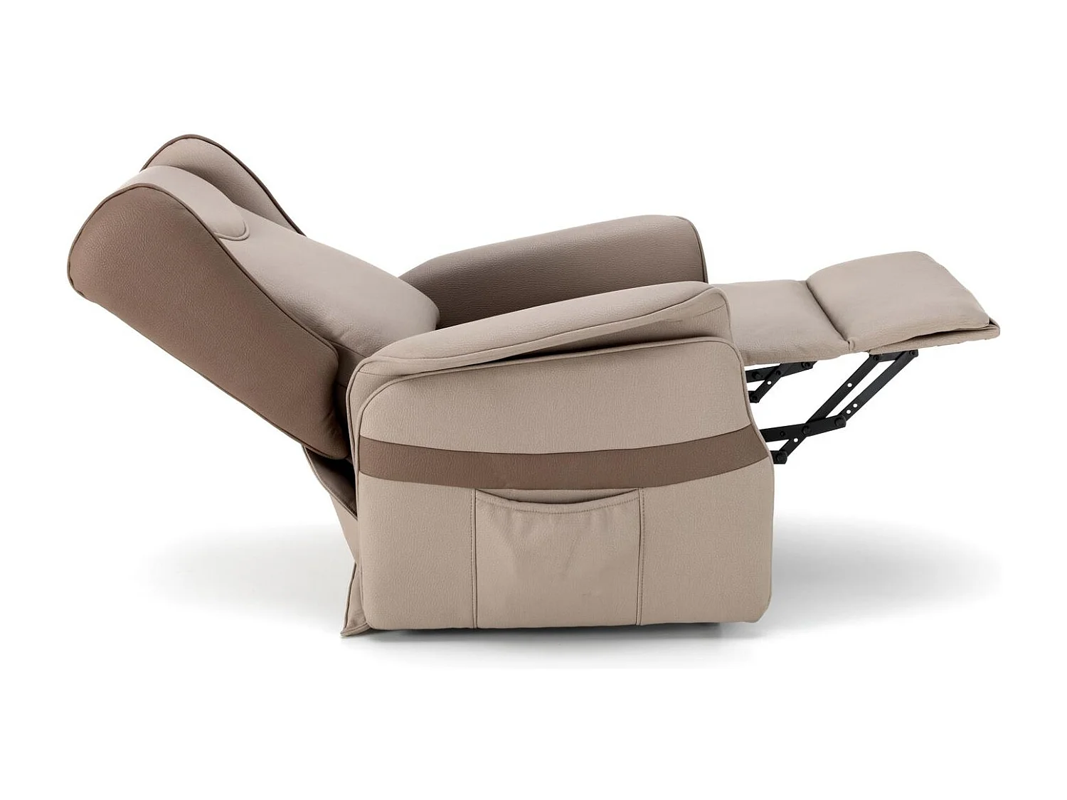 Laura Fauteuil relaxant à 2 moteurs en tissu gris tourterelle