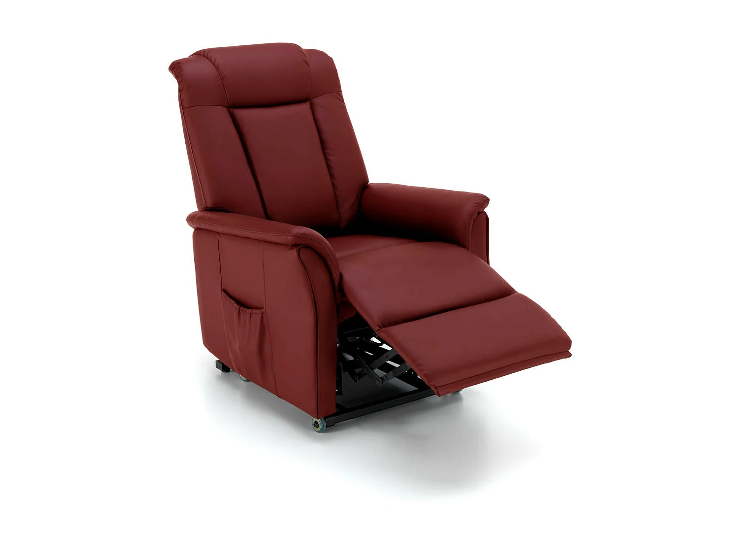 Elisa Fauteuil relaxant à 2 moteurs en simili cuir bordeaux