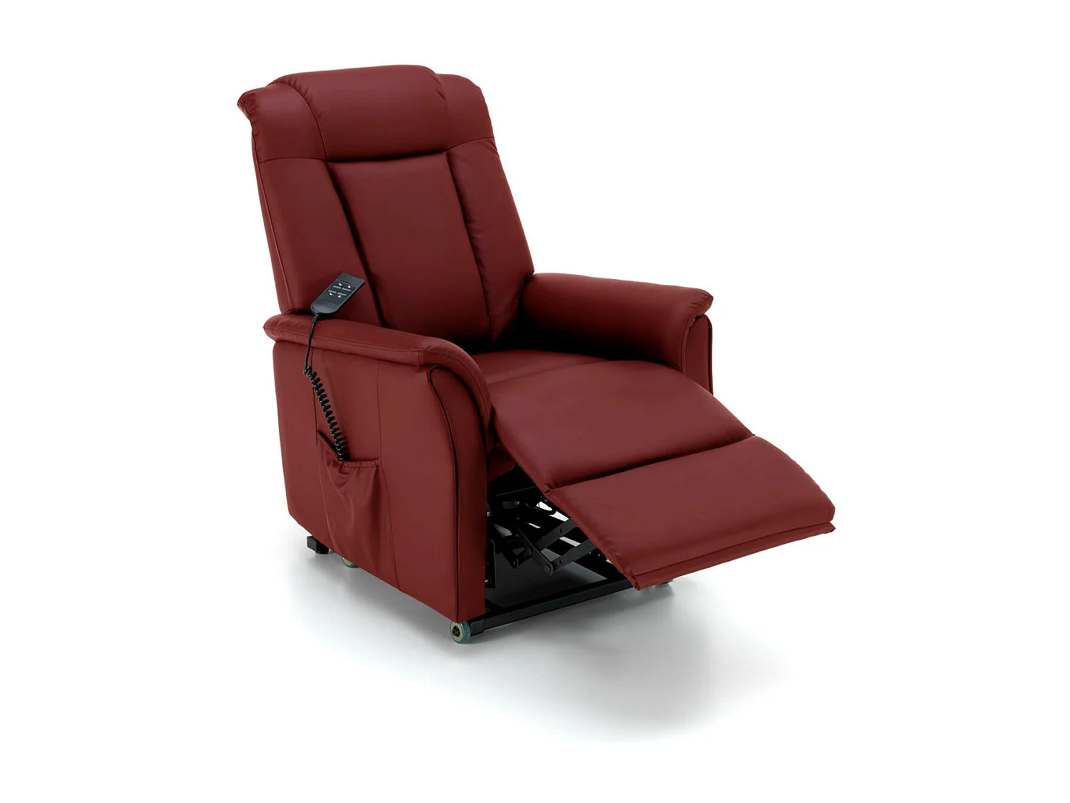 Elisa Fauteuil relaxant à 2 moteurs en simili cuir bordeaux