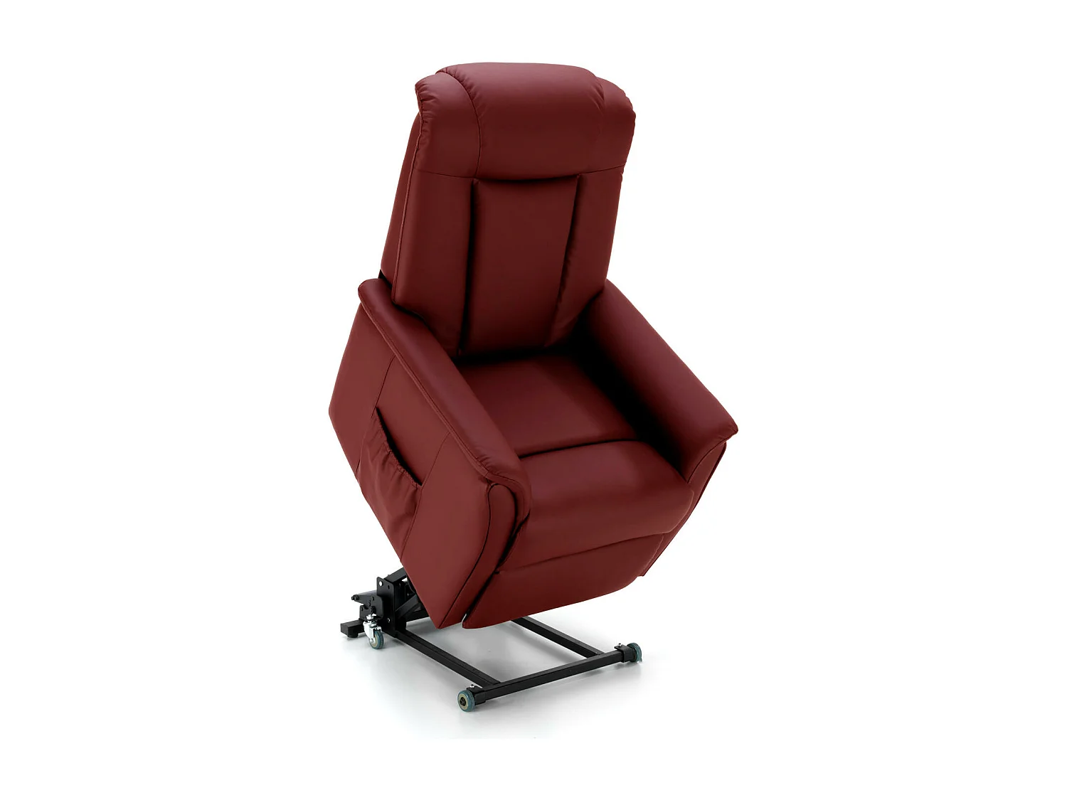 Elisa Fauteuil relaxant à 2 moteurs en simili cuir bordeaux