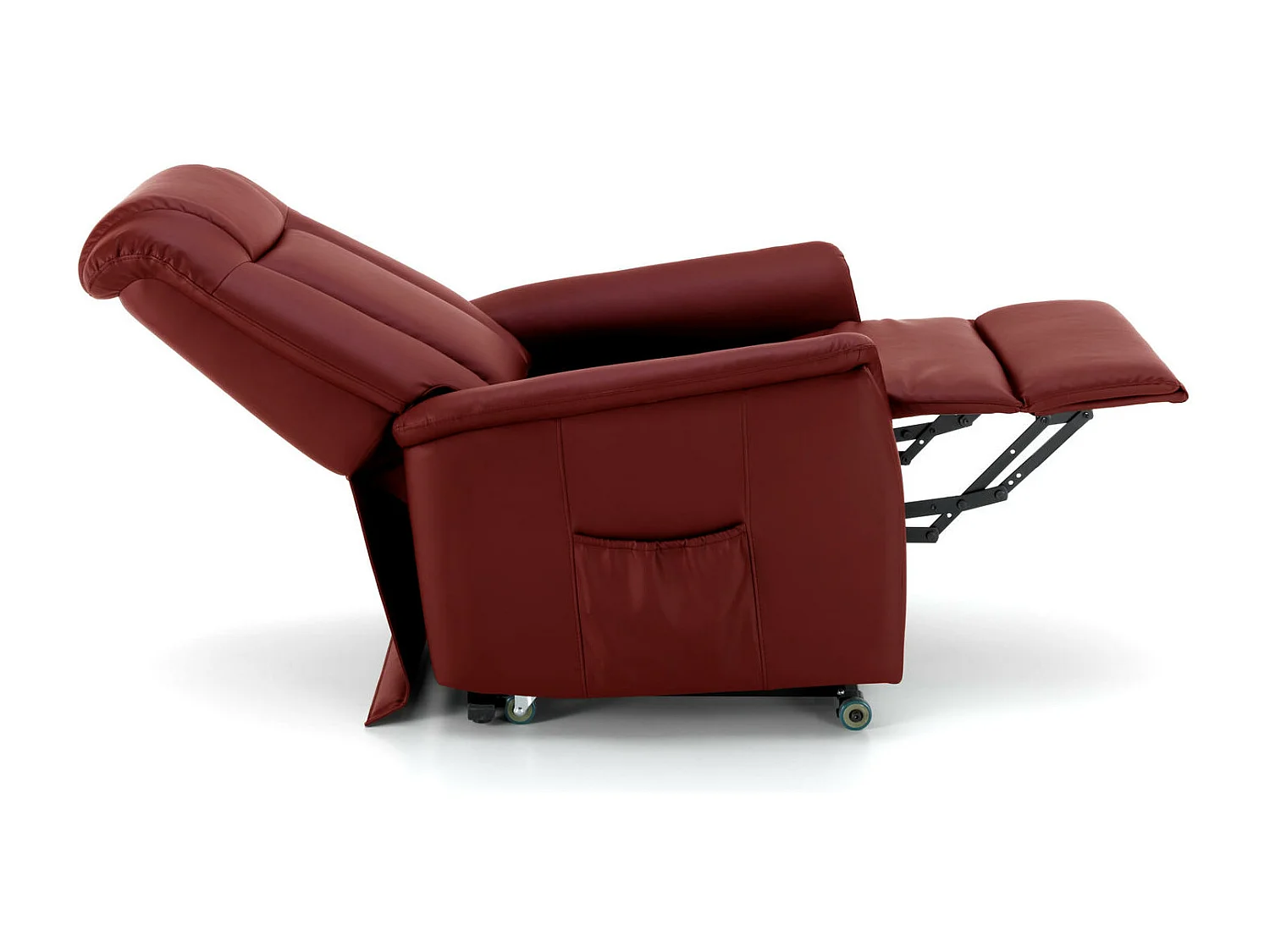 Elisa Fauteuil relaxant à 2 moteurs en simili cuir bordeaux