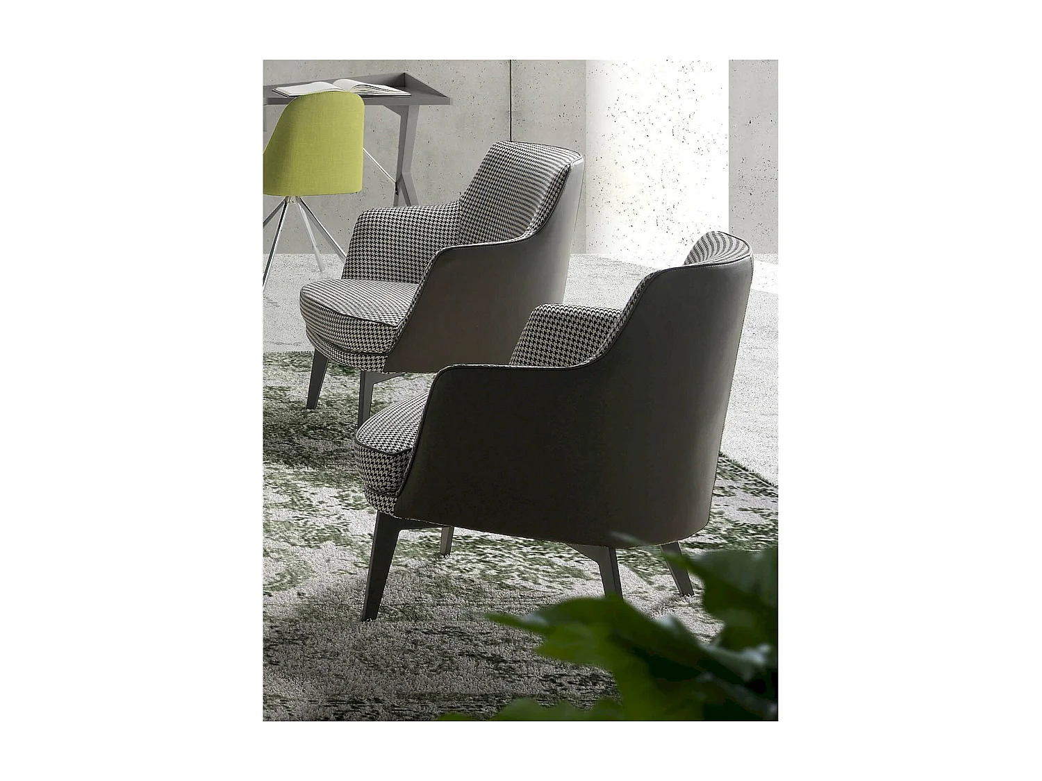 Fauteuil rembourré structure acier inoxydable peint époxy
