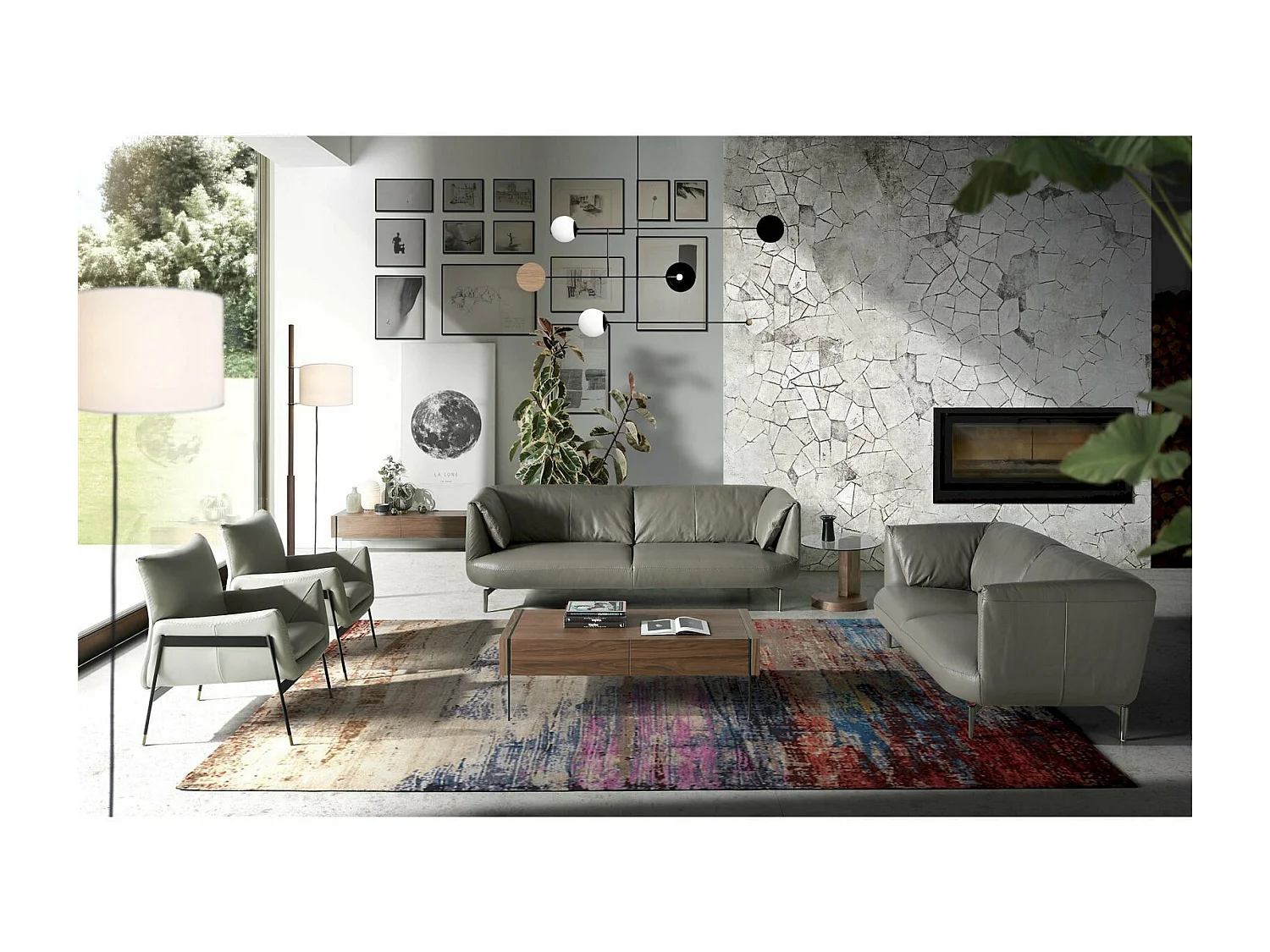 Fauteuil cuir avec pieds acier inoxydable peints