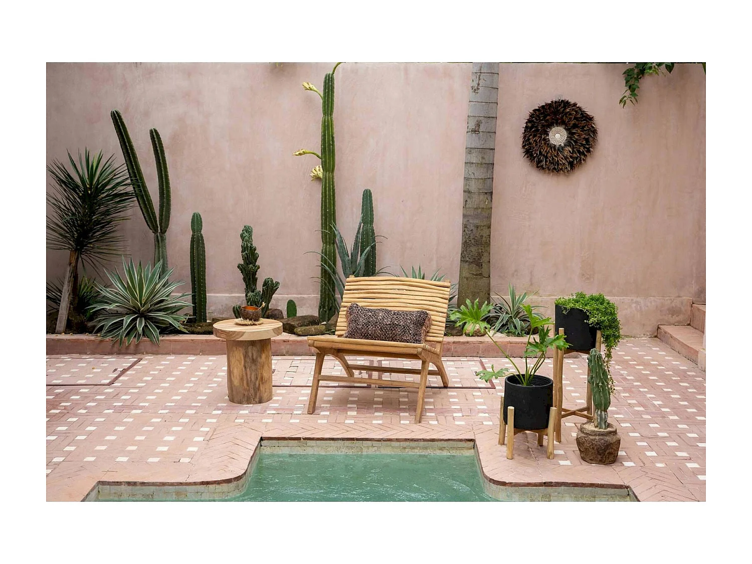 Fauteuil insulaire élégant en bois