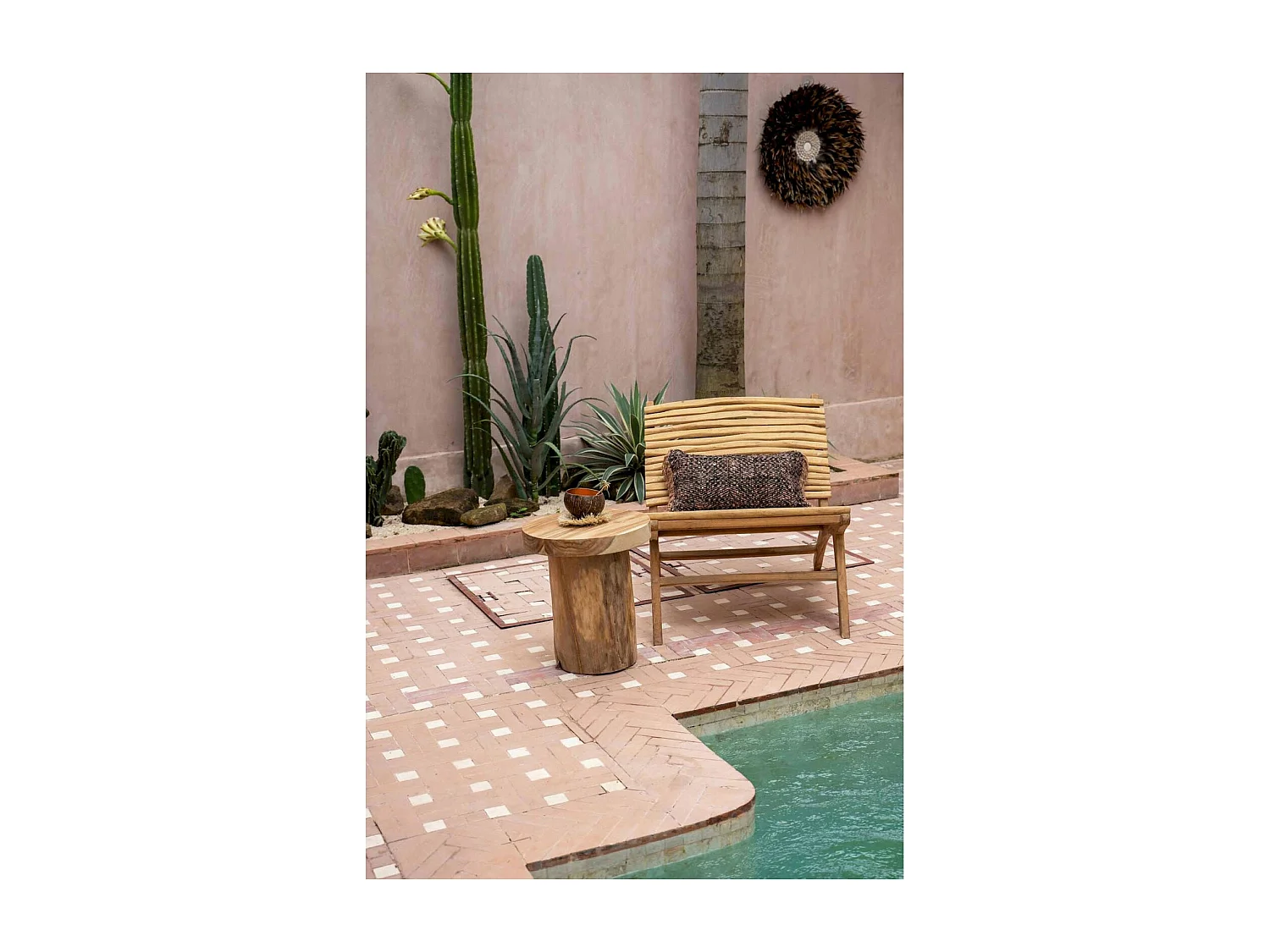 Fauteuil insulaire élégant en bois