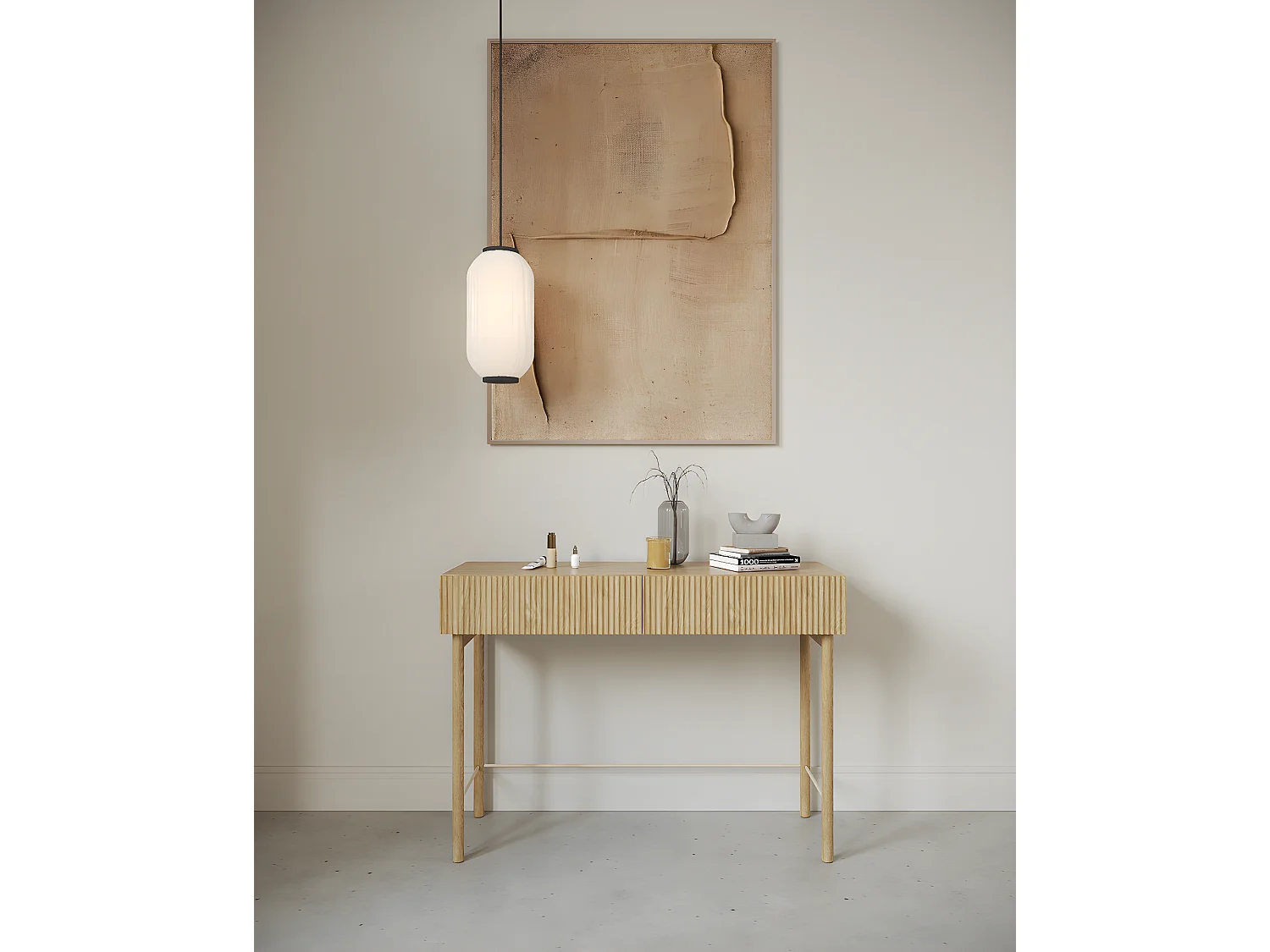 Schminktisch - 100 cm - Eichenholzoptik - NOLIE