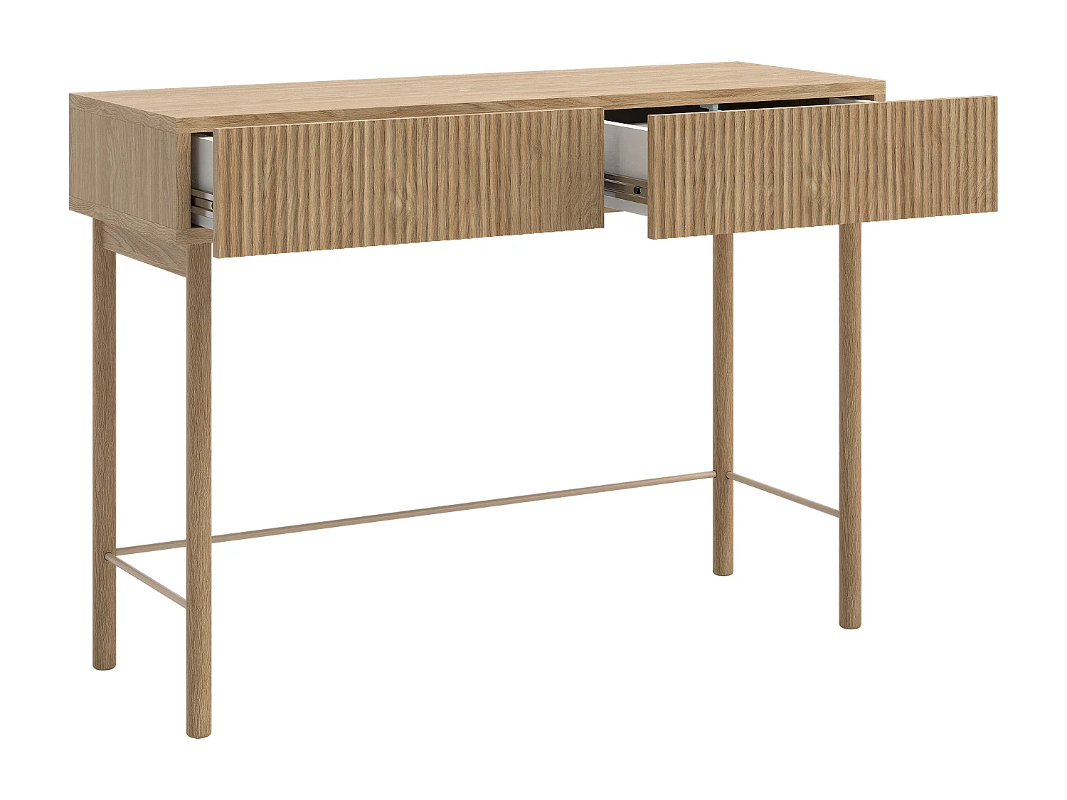 Coiffeuse avec tiroir - debout - 110 cm - couleur de bois chêne huilé- NOLIE