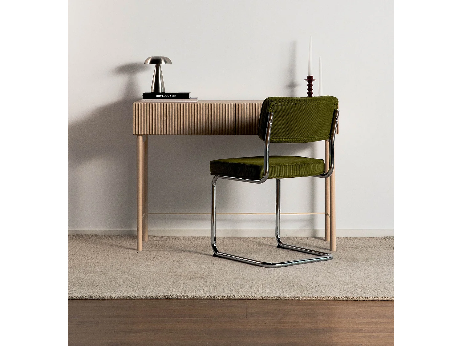 Kaptafel met lade - staand - 110 cm - geolied eikenhoutkleur - NOLIE