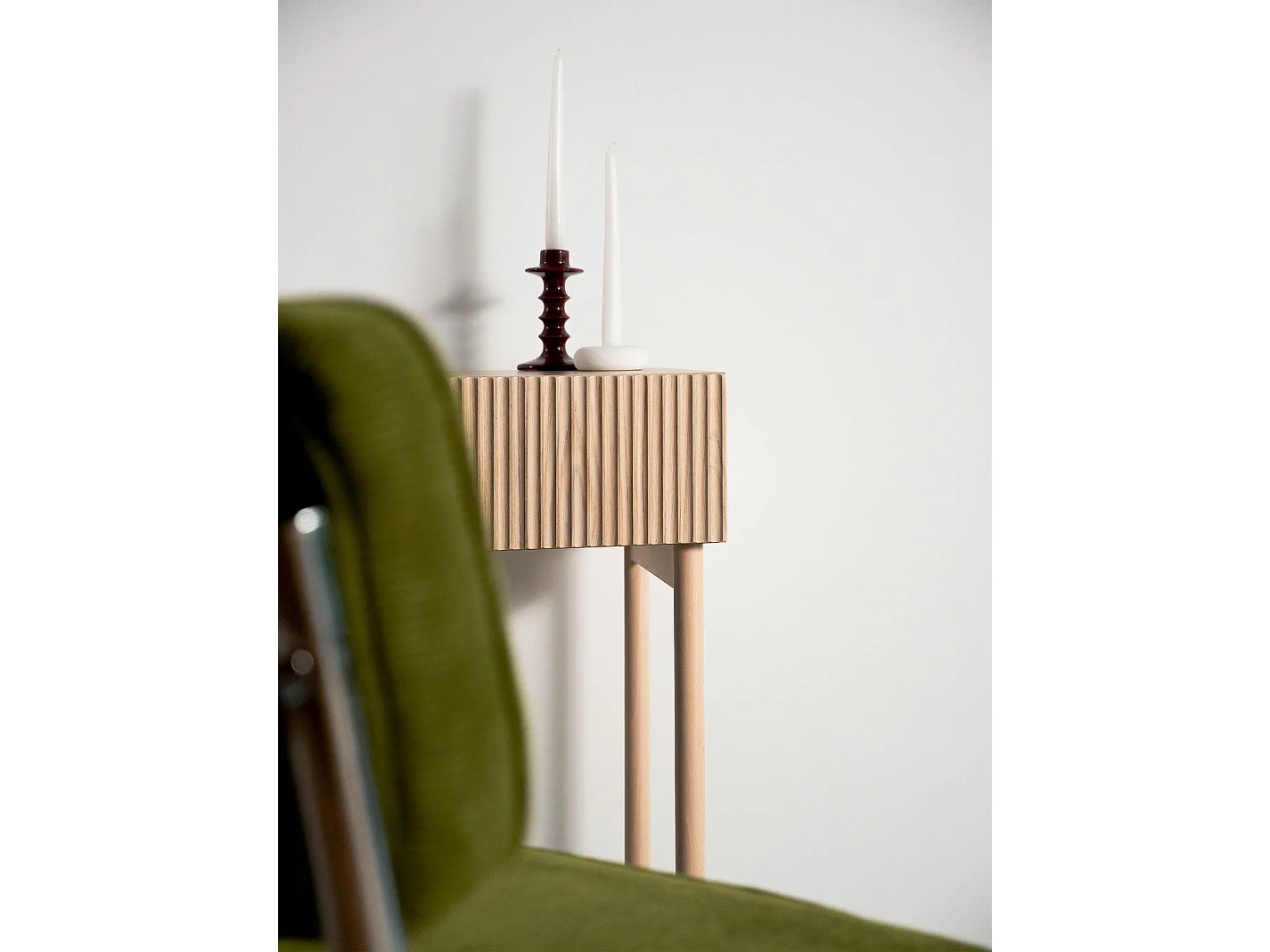 Kaptafel met lade - staand - 110 cm - geolied eikenhoutkleur - NOLIE