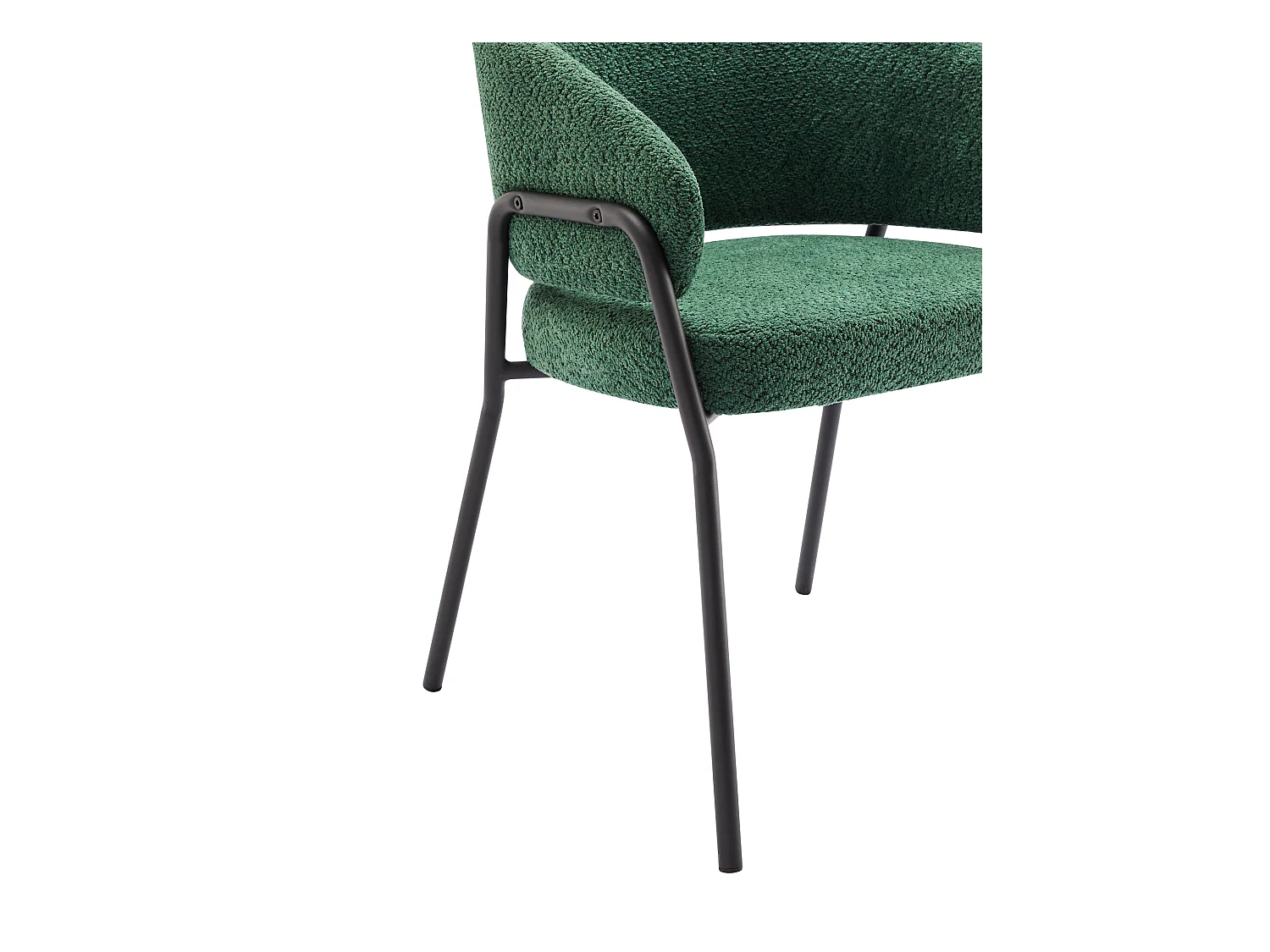 Lot de 4 Chaises, Chaises de salle à manger, Chaises de maquillage - Velours et métal - Vert foncé - BLITZ