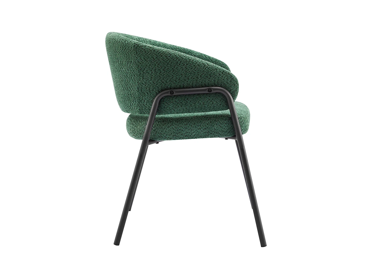 Lot de 4 Chaises, Chaises de salle à manger, Chaises de maquillage - Velours et métal - Vert foncé - BLITZ