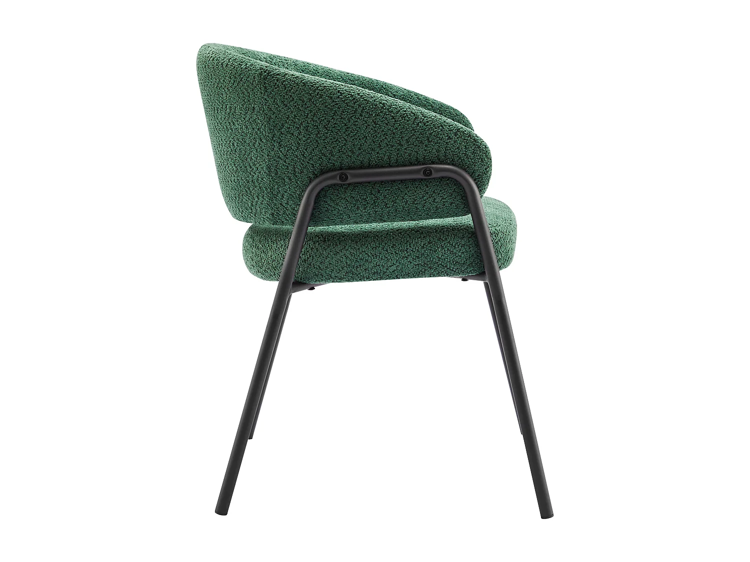 Lot de 4 Chaises, Chaises de salle à manger, Chaises de maquillage - Velours et métal - Vert foncé - BLITZ