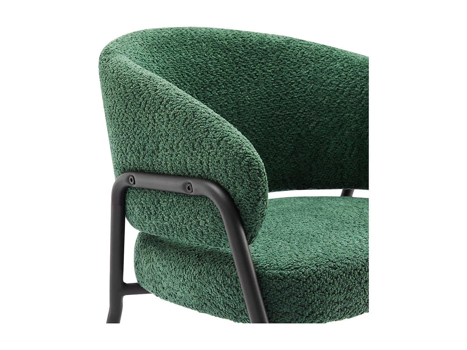 Lot de 4 Chaises, Chaises de salle à manger, Chaises de maquillage - Velours et métal - Vert foncé - BLITZ