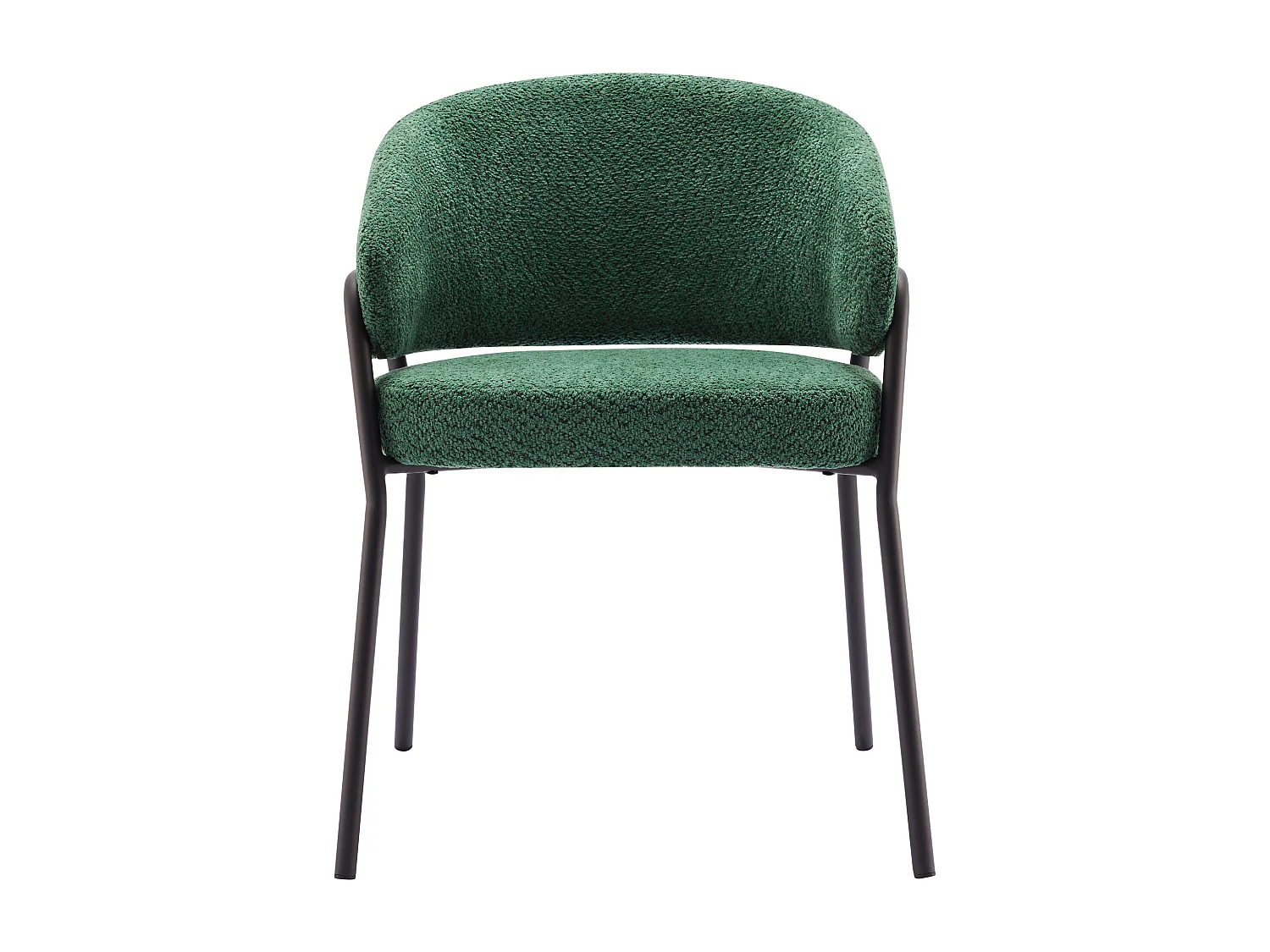 Lot de 2 Chaises, Chaises de salle à manger, Chaises de maquillage - Velours et métal - Vert foncé - BLITZ