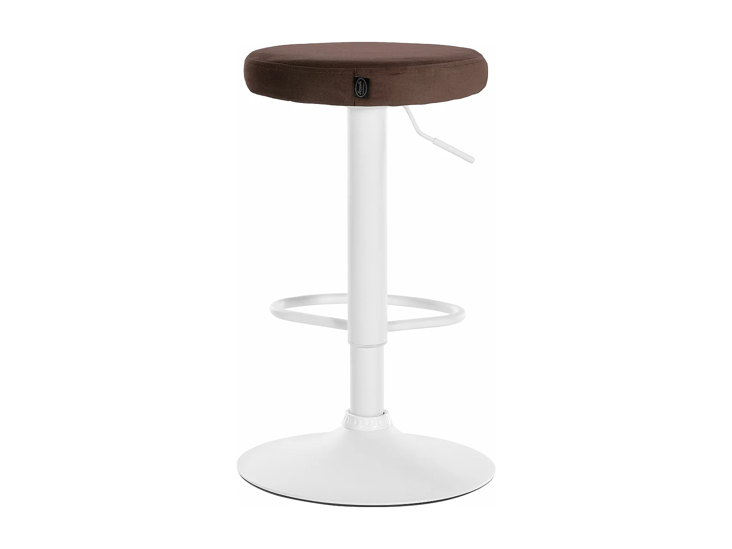 Lot de 2  Tabouret de bar - Velours & Métal blanc mat - Marron - Ponte