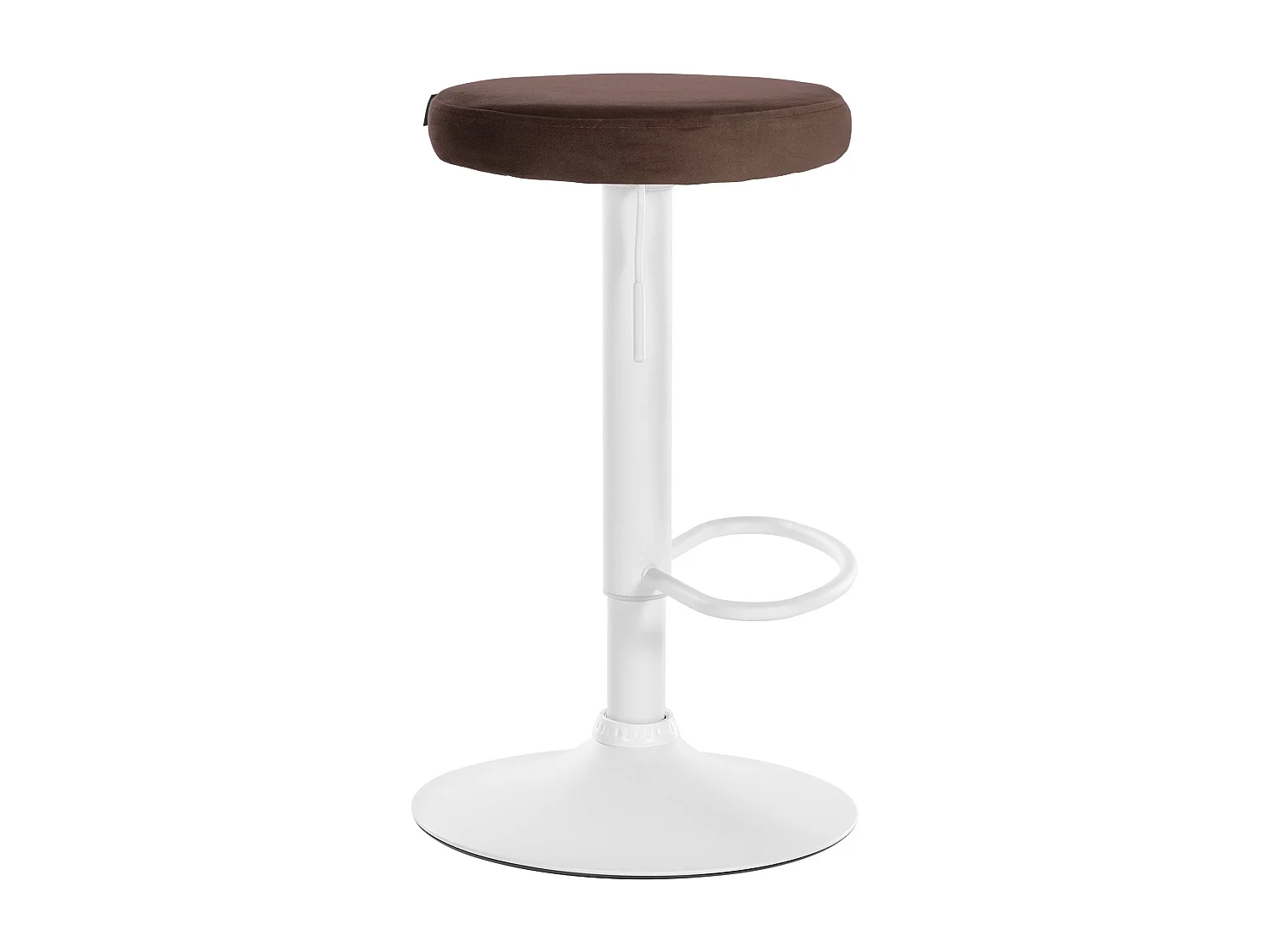 Lot de 2  Tabouret de bar - Velours & Métal blanc mat - Marron - Ponte