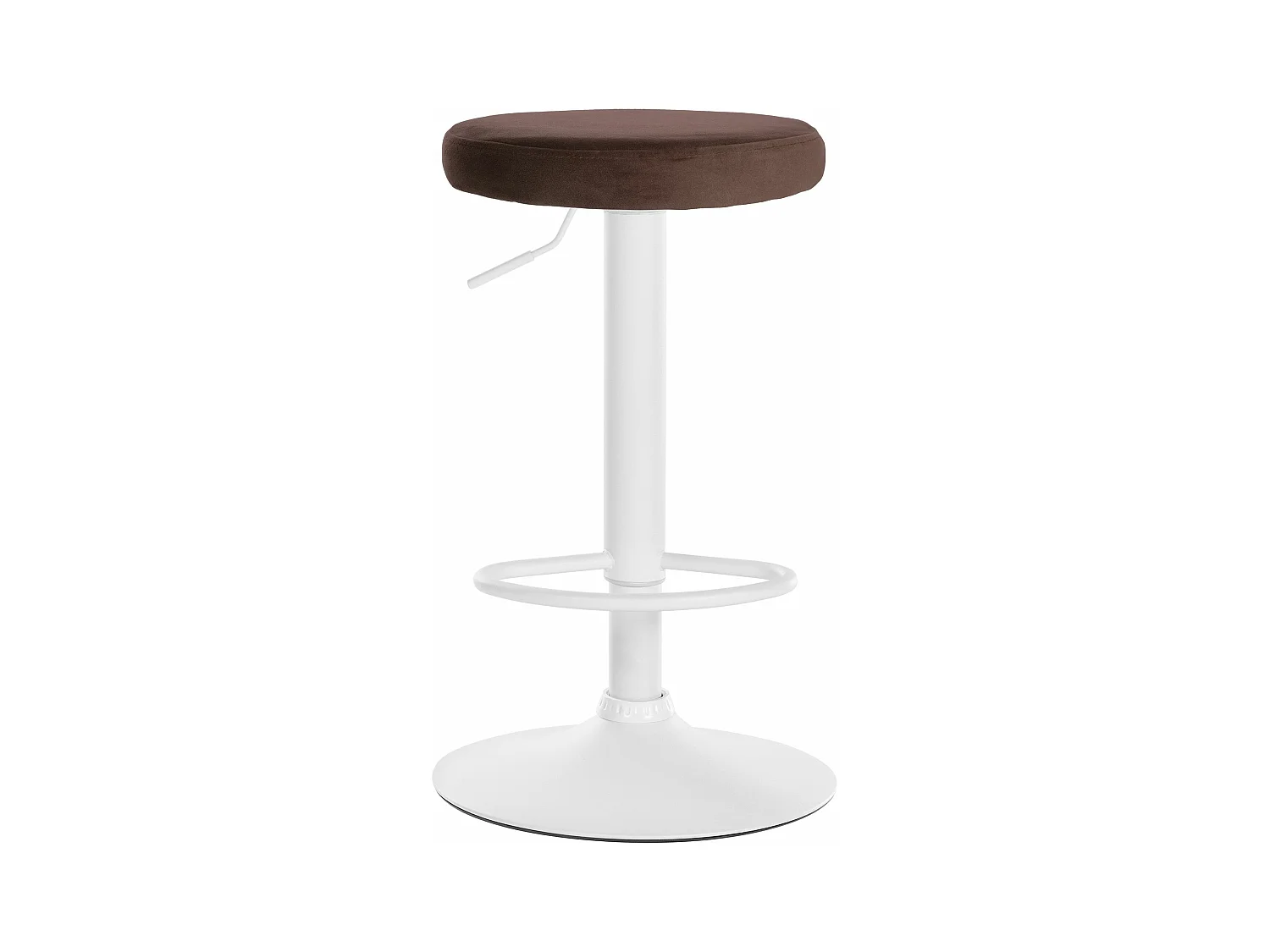 Tabouret de bar - Velours & Blanc - Marron - Ponte