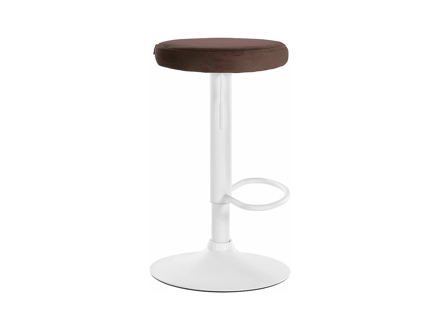 Tabouret de bar - Velours & Blanc - Marron - Ponte