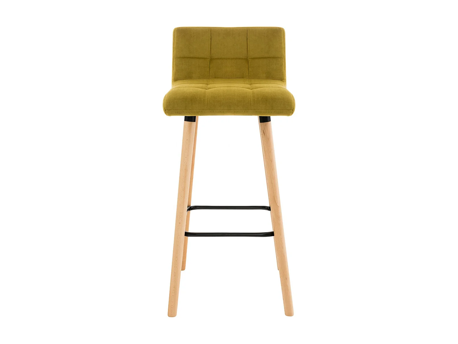 Tabouret de bar - Velours - Jaune - Lincoln