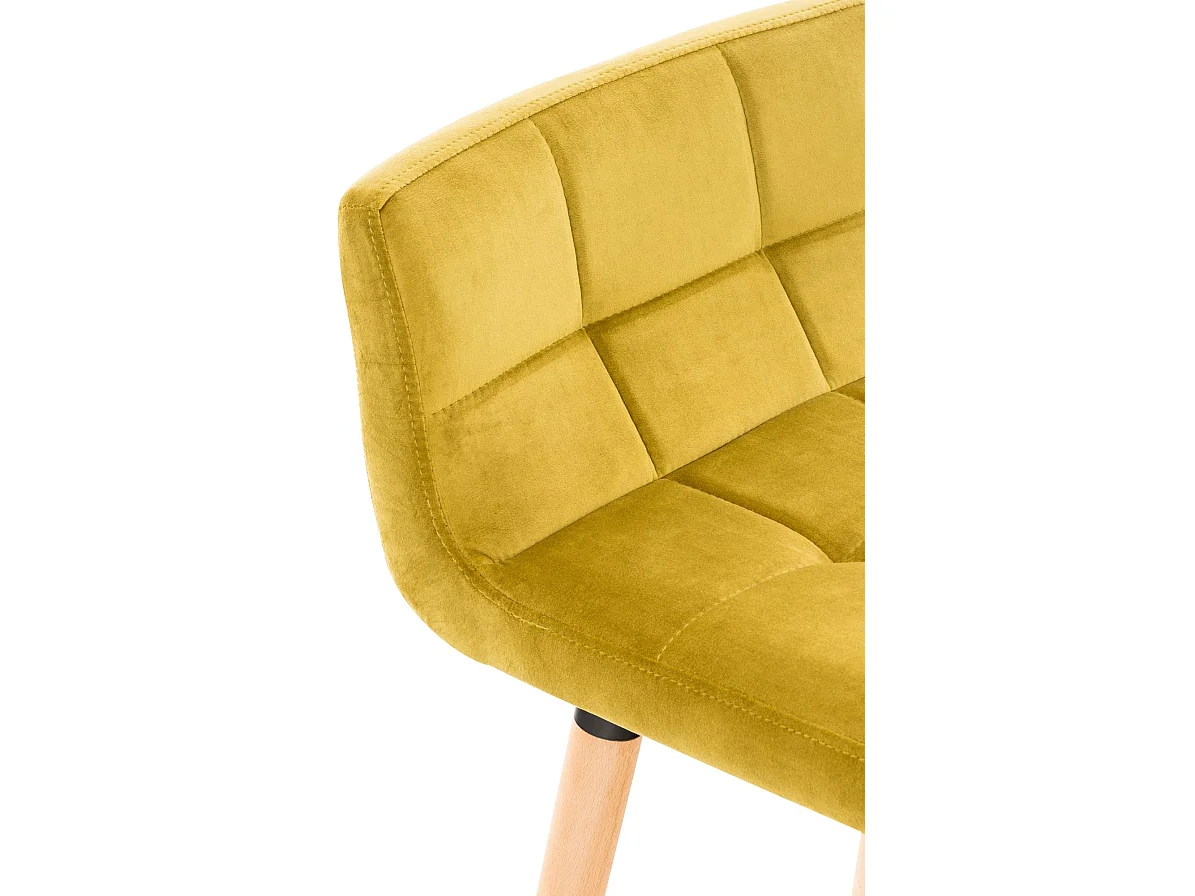 Tabouret de bar - Velours - Jaune - Lincoln