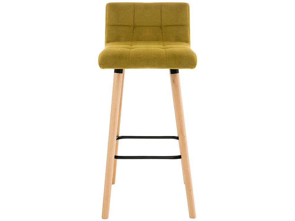 Tabouret de bar - Velours - Jaune - Lincoln