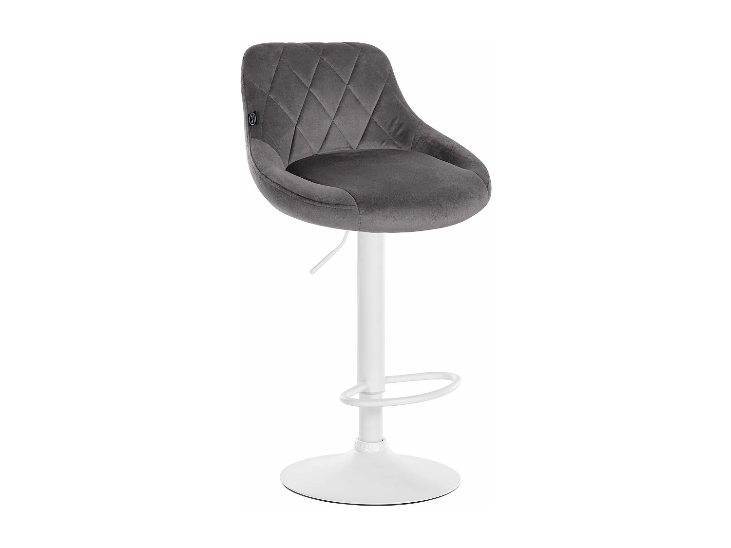 Lot de 2  Tabouret de bar - Velours & Métal - Gris - Lazio