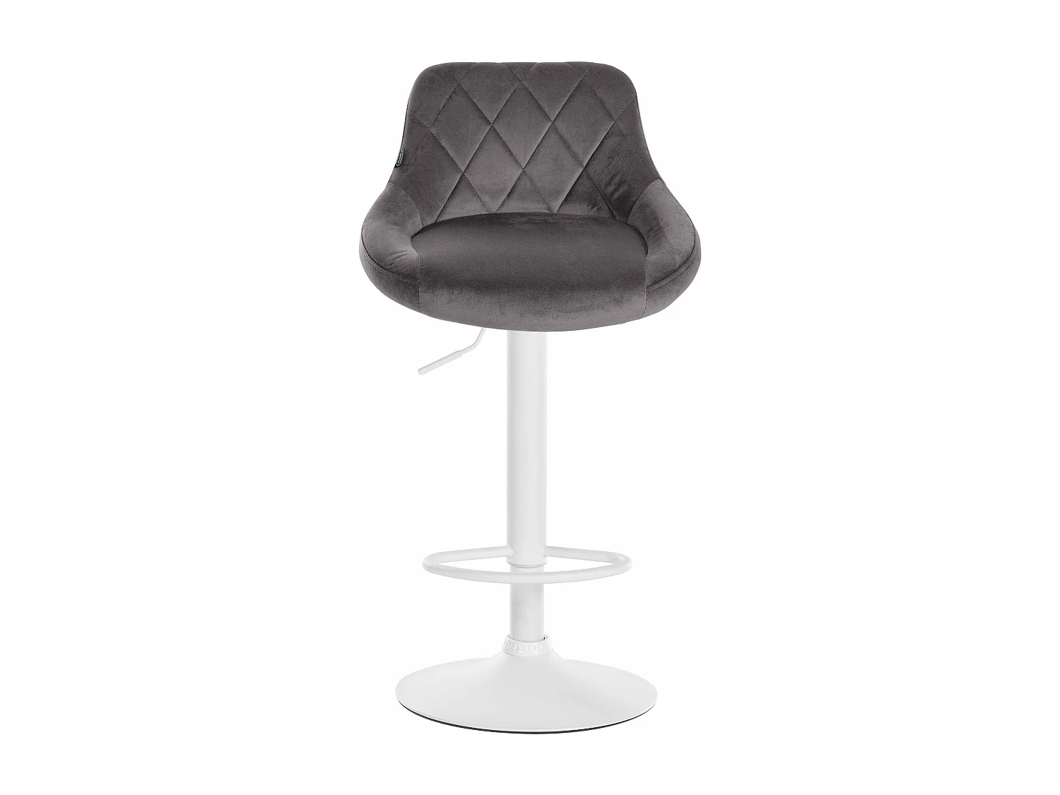 Lot de 2  Tabouret de bar - Velours & Métal - Gris - Lazio