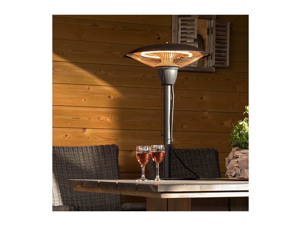 Chauffage de table Barcelona 1500 W Halogène Noir