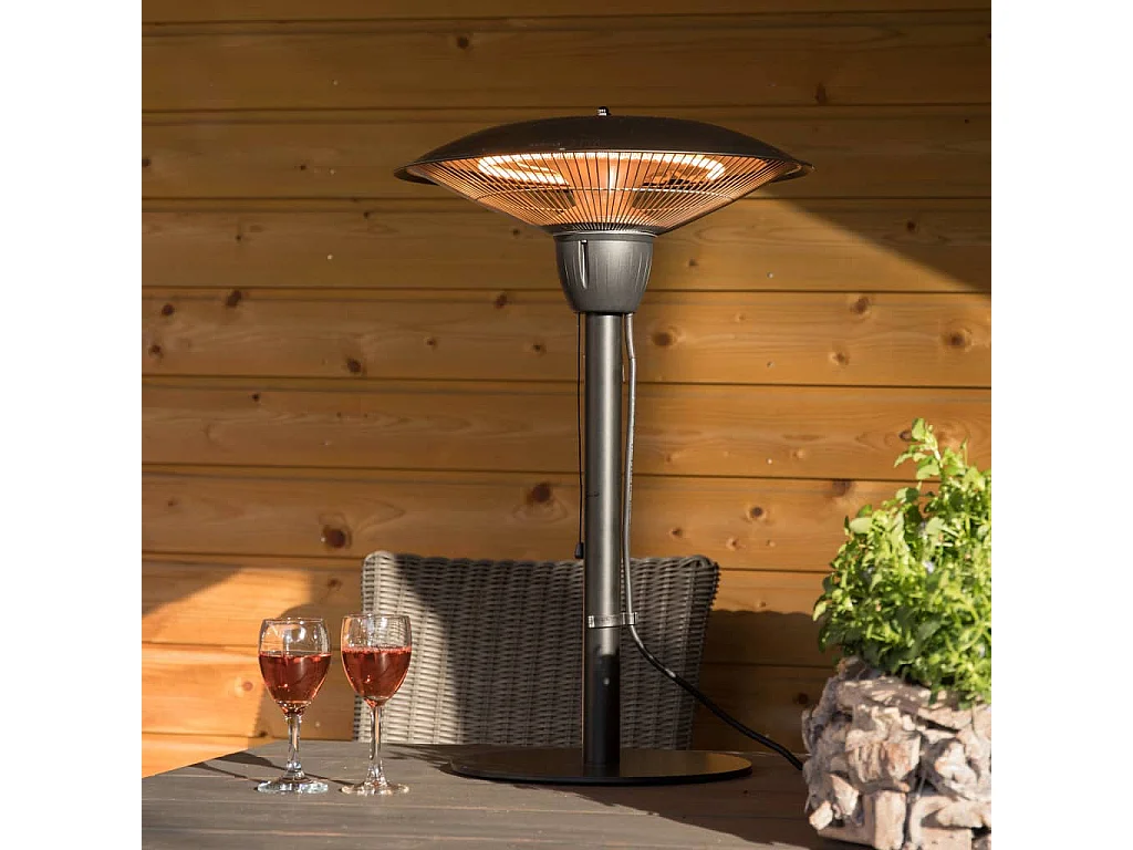 Chauffage de table Barcelona 1500 W Halogène Noir