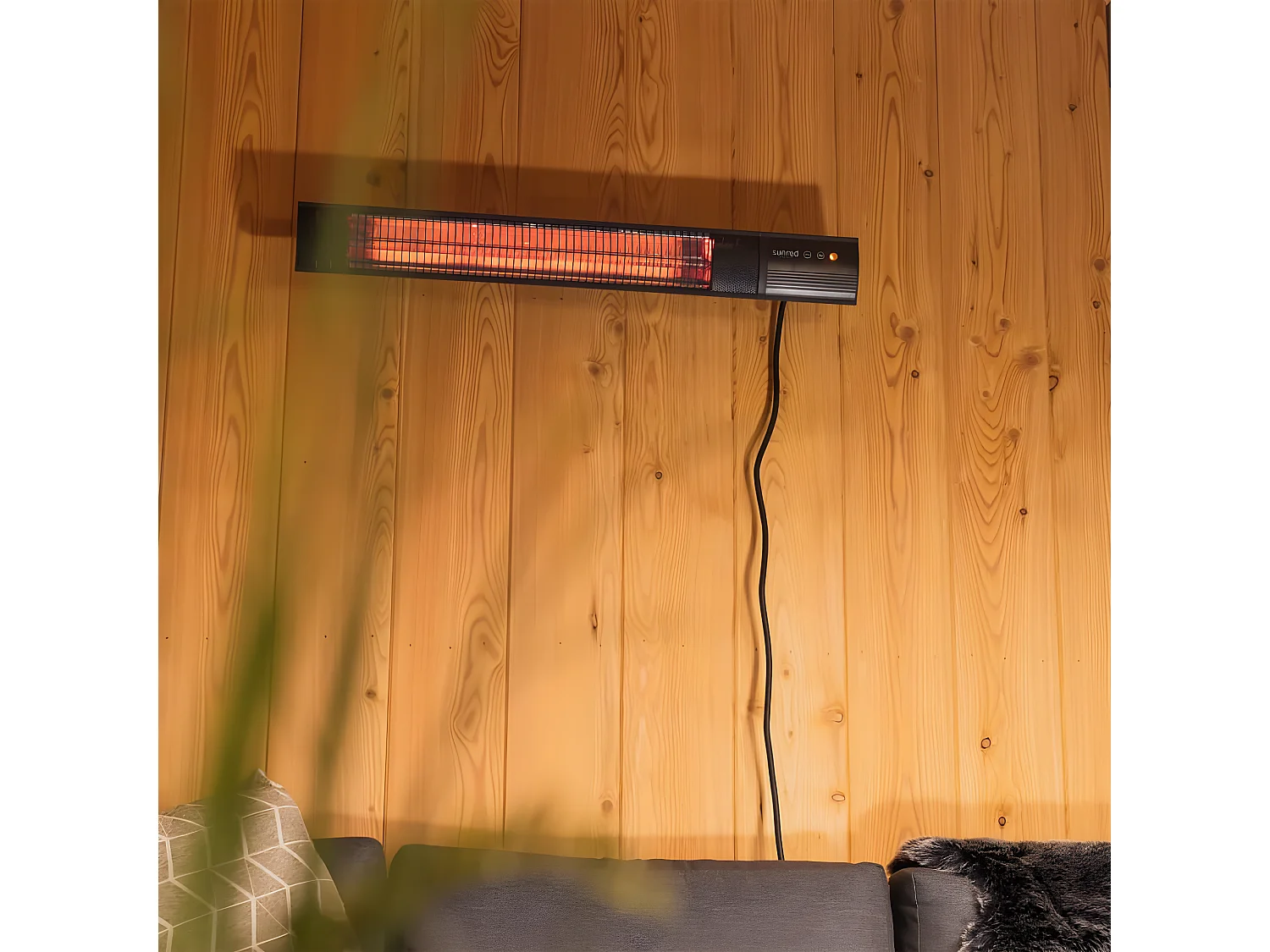 Wandverwarmer Royal Diamond Dark 2000 W Rose Gold Carbon zwart