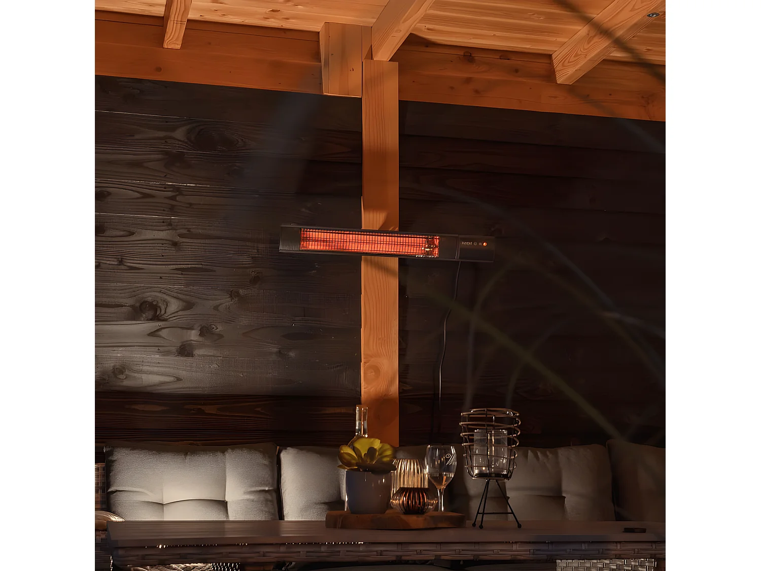 Wandverwarmer Royal Diamond Dark 2000 W Rose Gold Carbon zwart