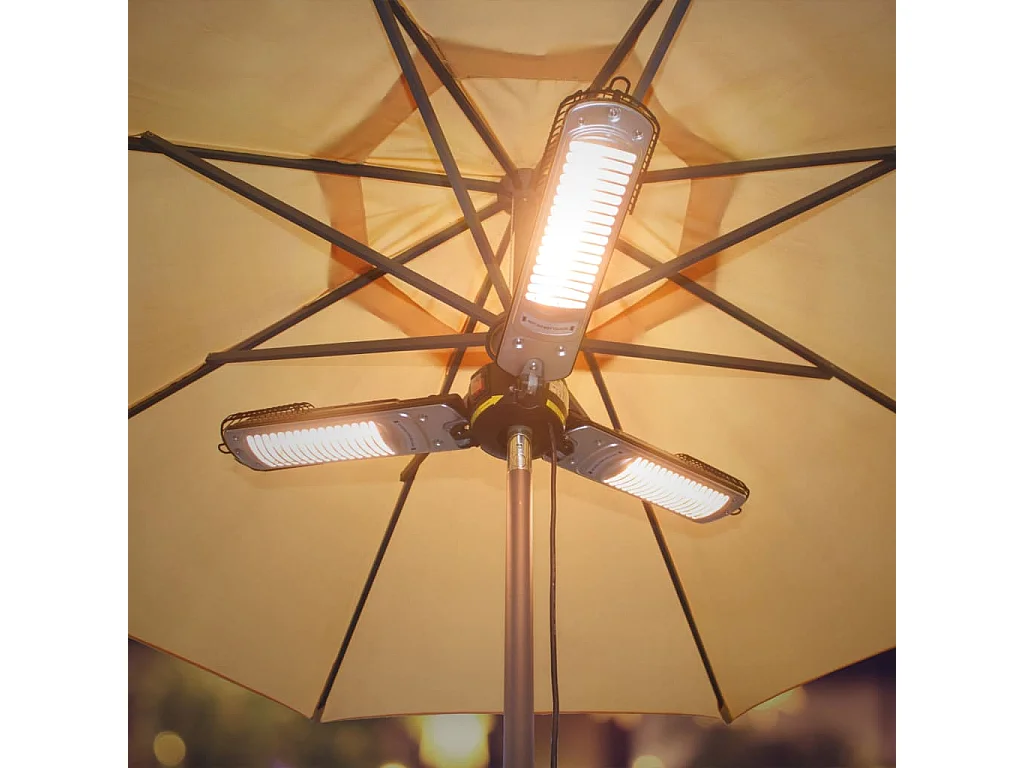 Sonnenschirm-Heizstrahler 2000 W Halogen Schwarz Silbern PH10