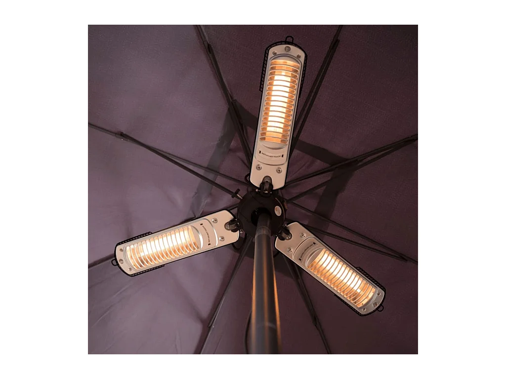 Parasolverwarming 2000 W halogeen zwart en zilver PH10
