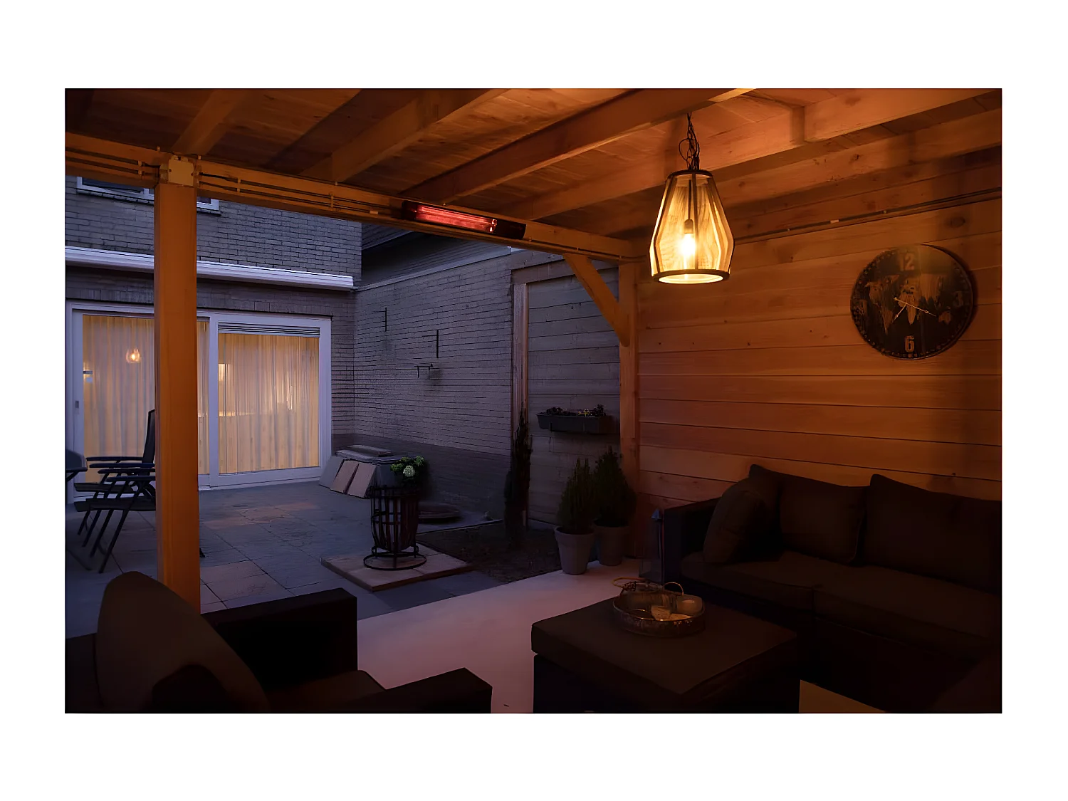 Wandheizstrahler Royal Diamond Dark 2500W Rotgold-Kohle Schwarz