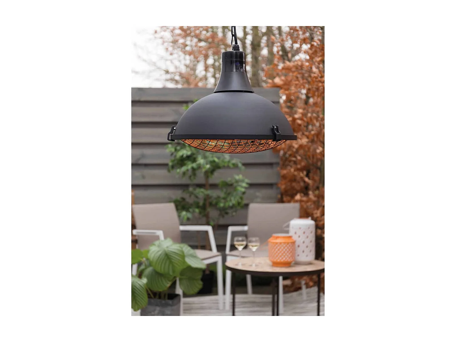 Chauffage suspendu Indus II 2100 W Halogène Noir