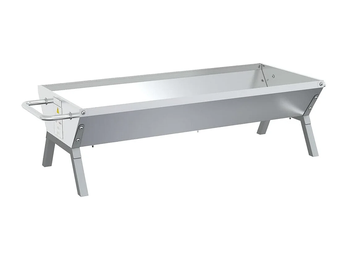 Tabuleiro de churrasco 118x42x30,5 cm aço inoxidável prateado