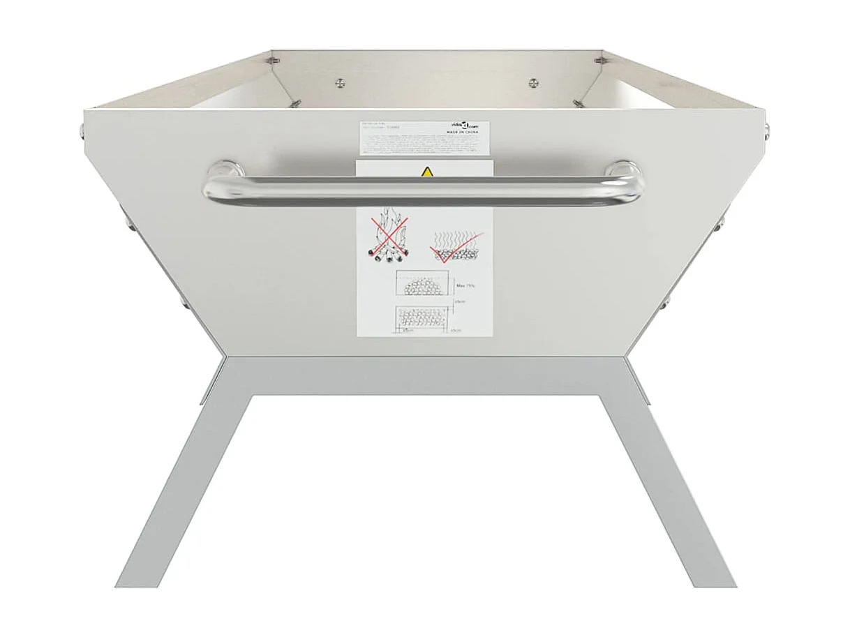 Tabuleiro de churrasco 118x42x30,5 cm aço inoxidável prateado