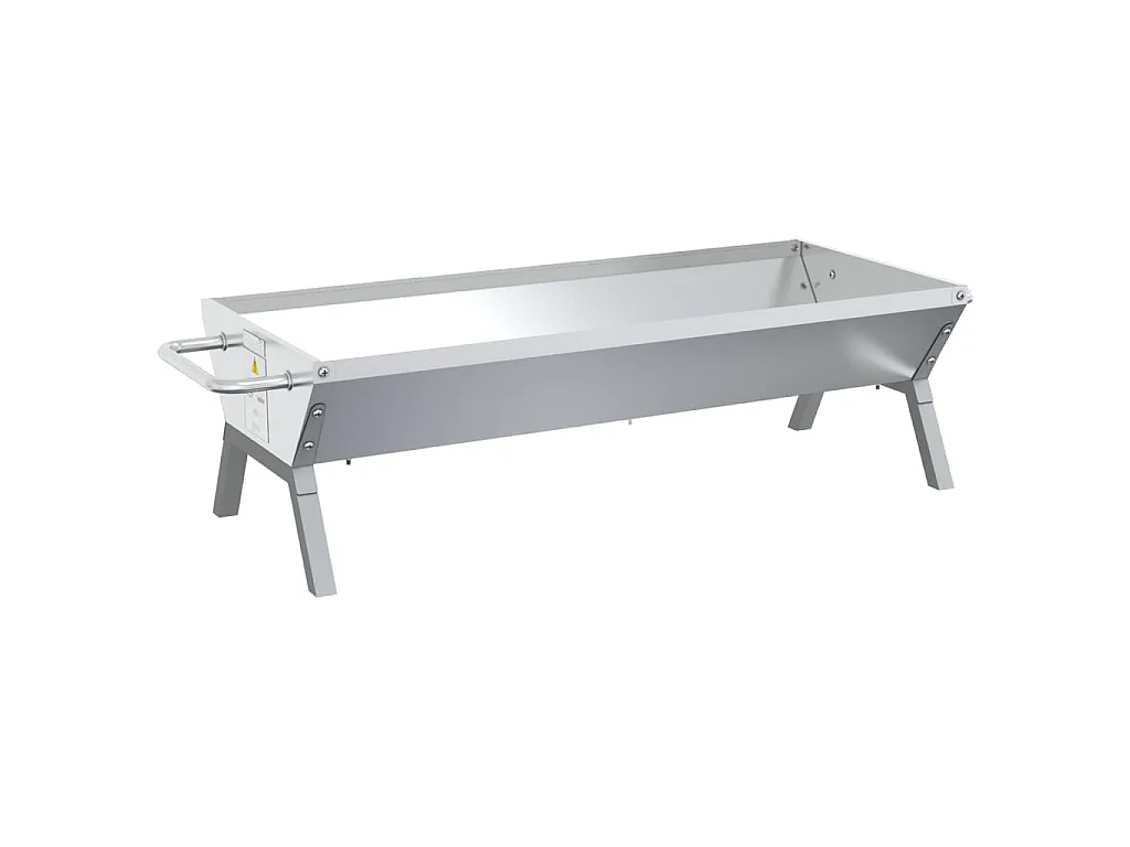 Barbecueplaat 118x42x30,5 cm roestvrij staal zilverkleurig