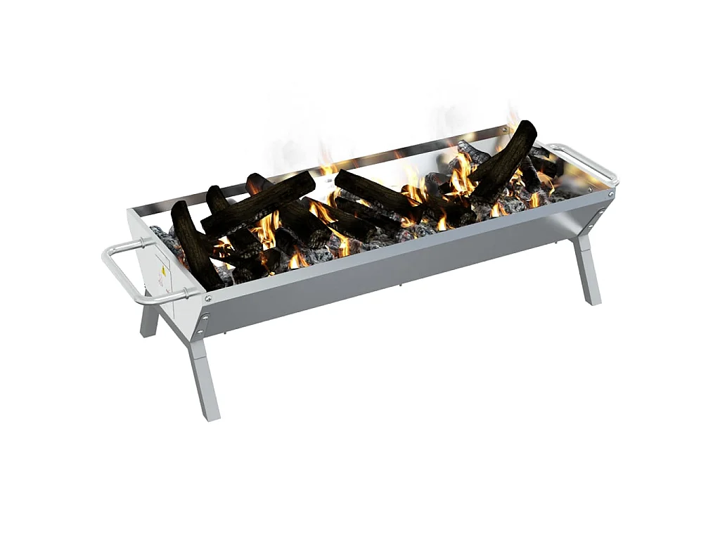 Plateau pour barbecue Argenté 118x42x30,5 cm Acier inoxydable