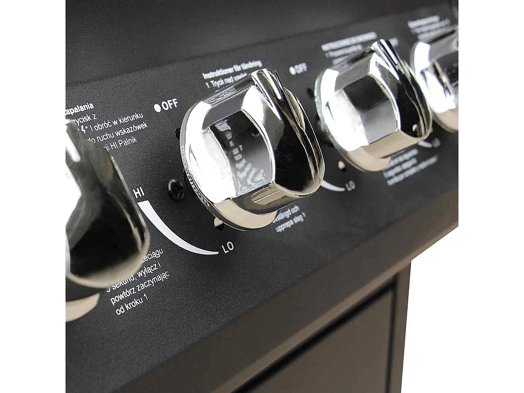 Barbecue à gaz 6 + 1 zone de cuisson Noir