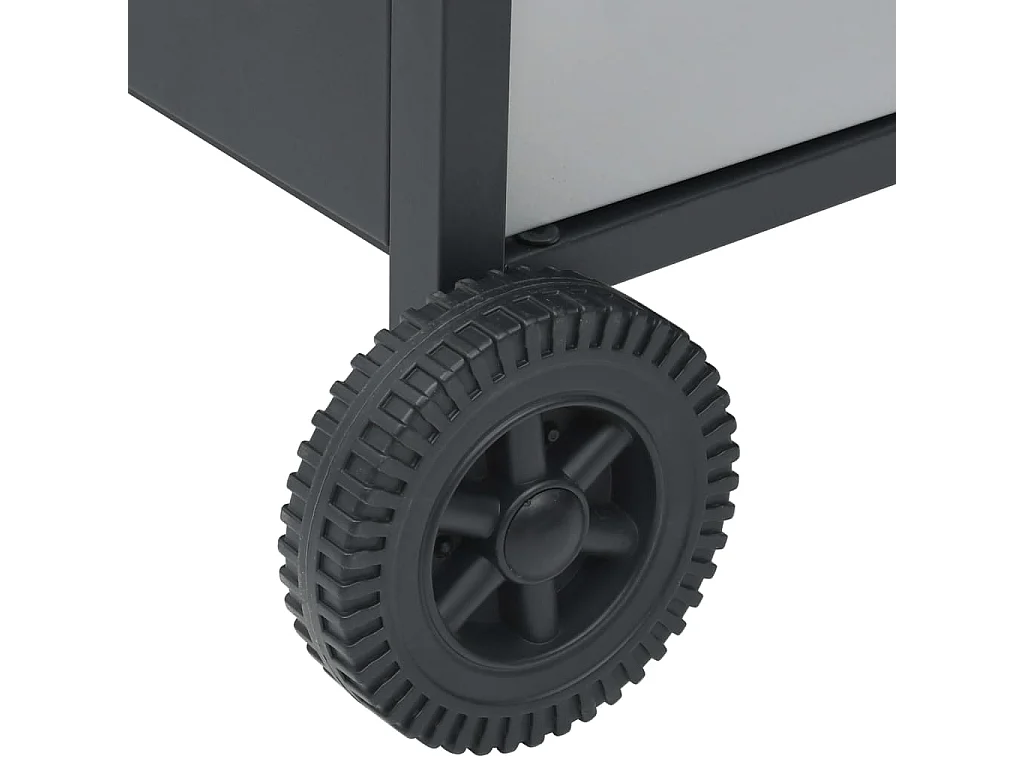 Gasgrill 4+1 Flammen Schwarz und Silbern Stahl & Edelstahl