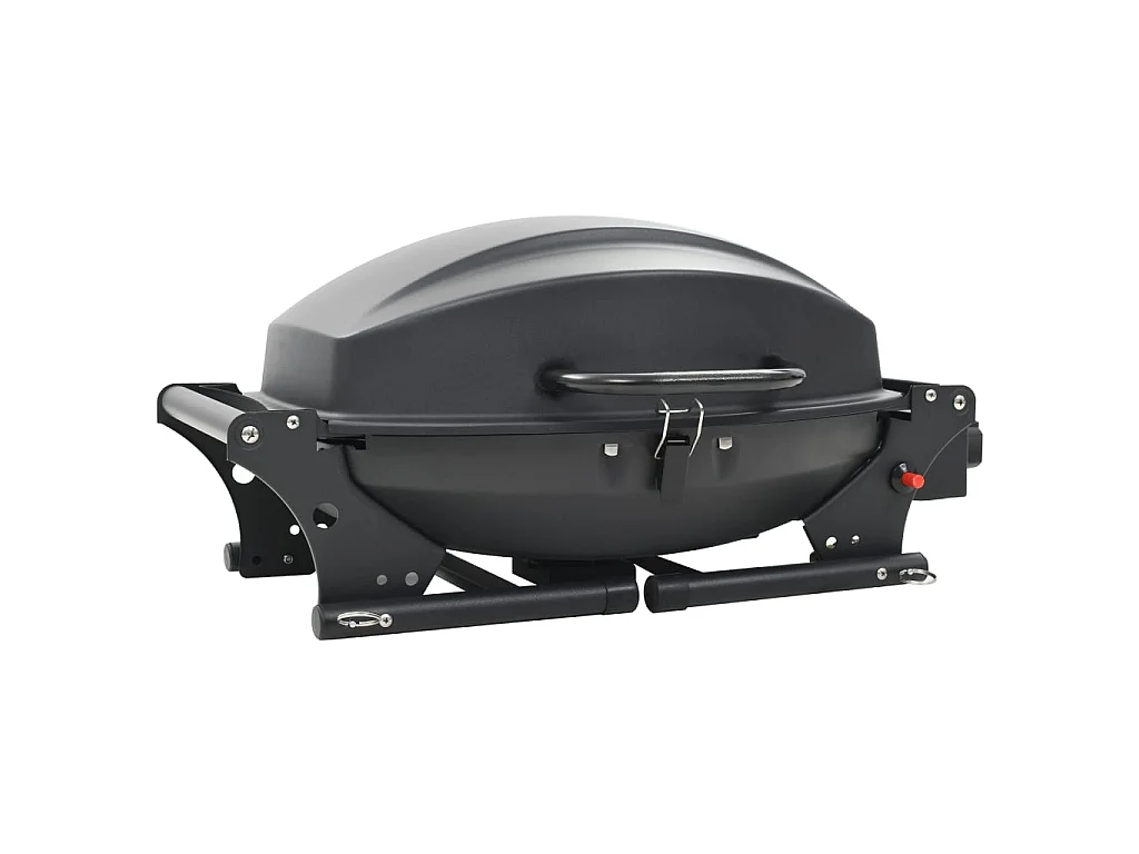 Barbecue à gaz portatif avec zone de cuisson Noir