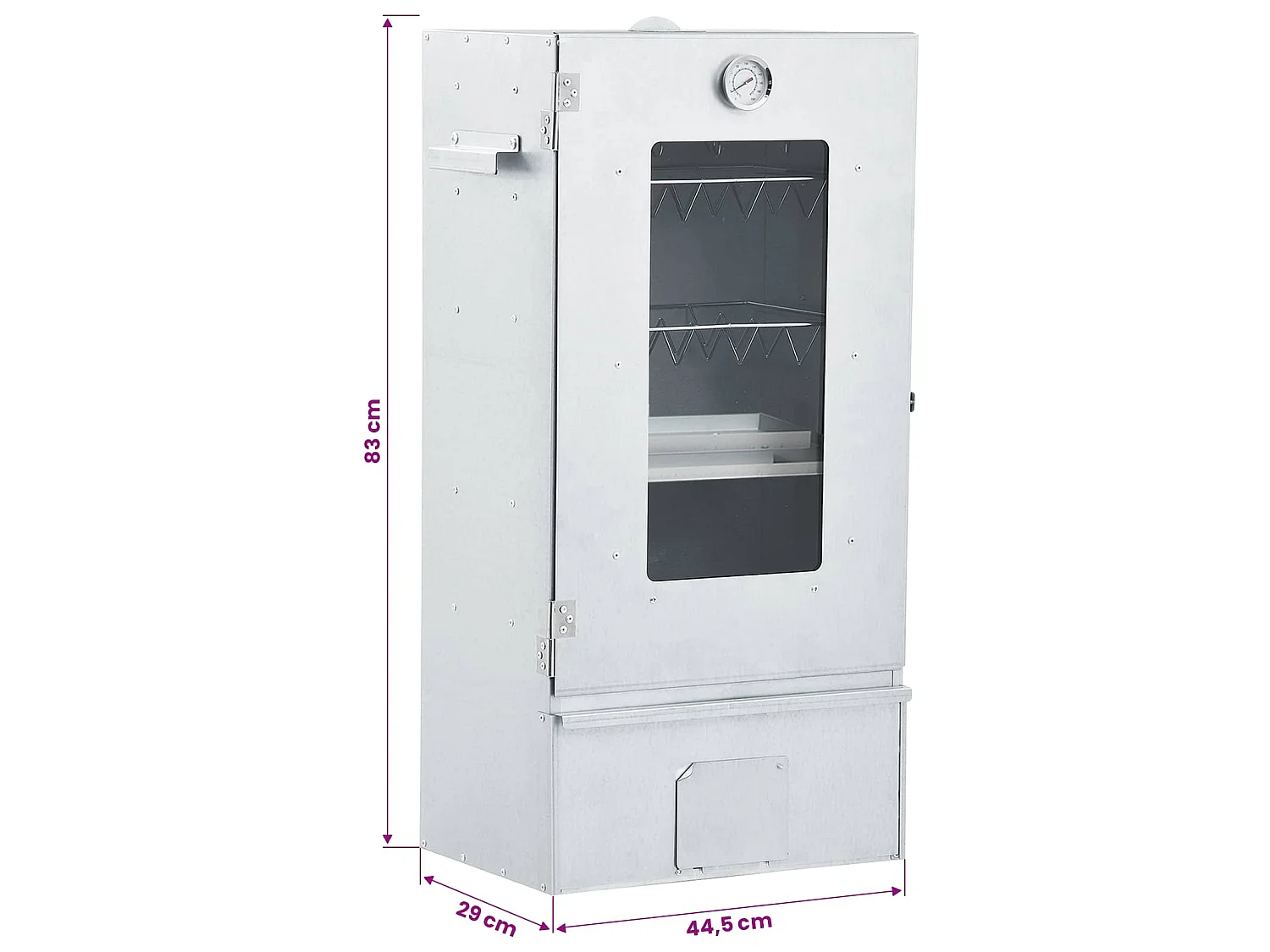 Forno Affumicatore BBQ con Tavolino in Acciaio Zincato