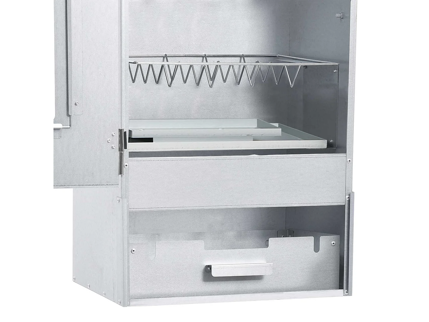 Forno Affumicatore BBQ con Tavolino in Acciaio Zincato