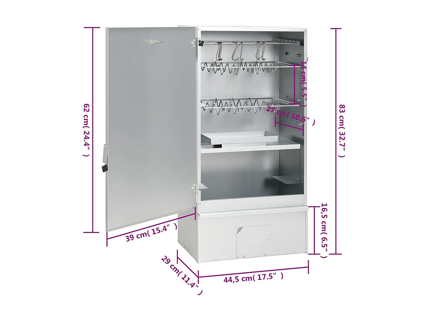 BBQ-rookoven met tafel gegalvaniseerd staal