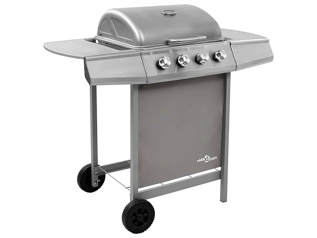 Griglia Barbecue a Gas con 4 Bruciatori Argento