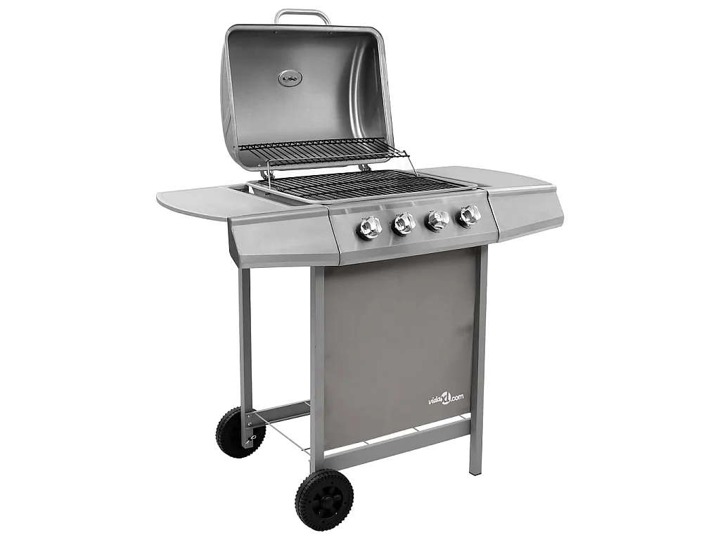 Griglia Barbecue a Gas con 4 Bruciatori Argento